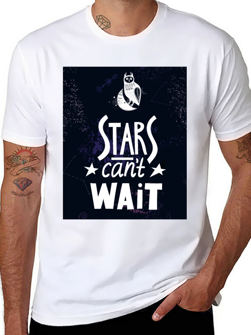 Stars Cant Wait Owl Graphic T-Shirt