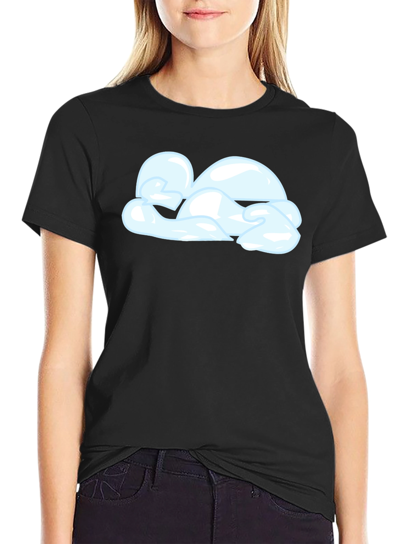 Cloud Graphic Black T-Shirt | Casual Cotton Tee