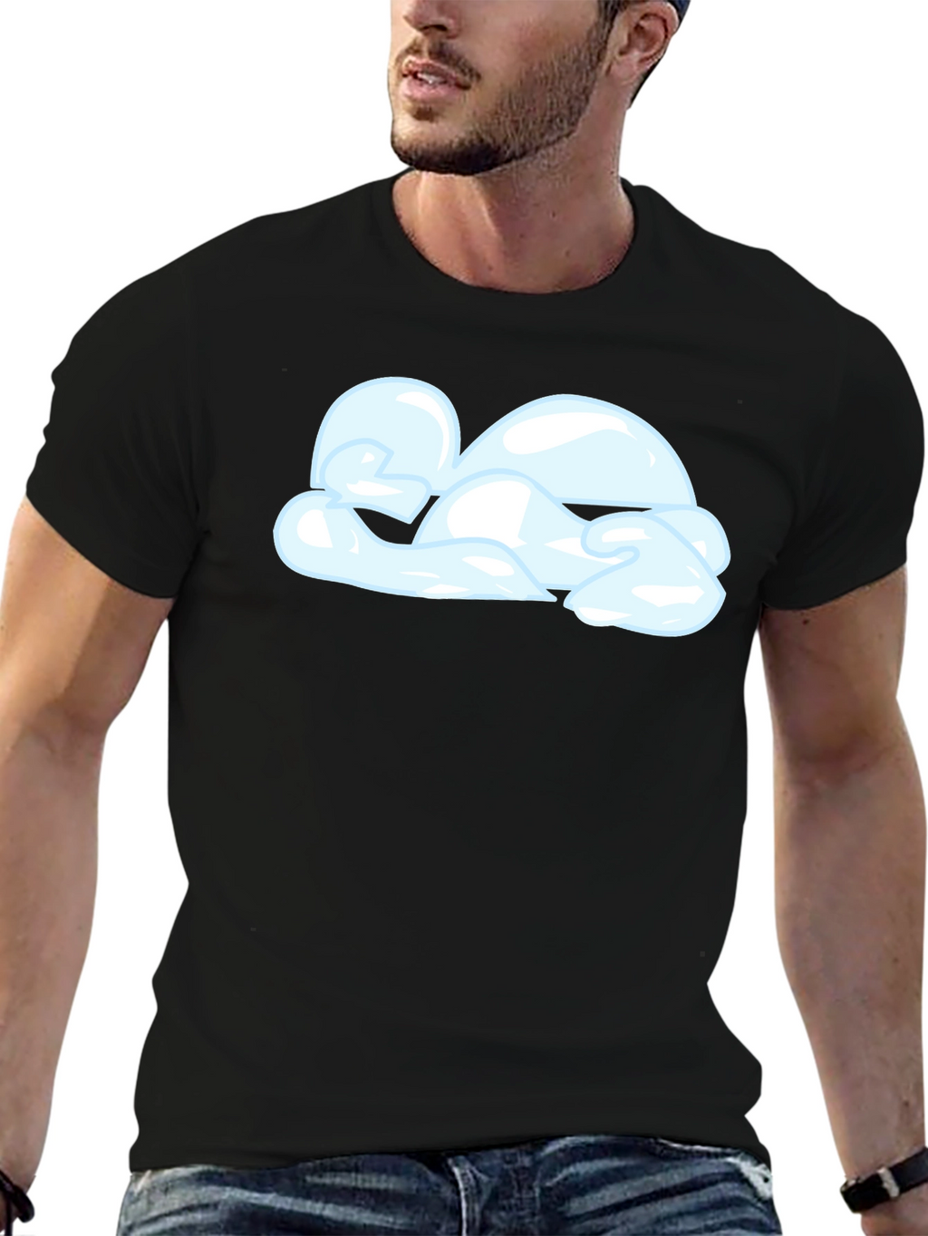Cloud Graphic Black T-Shirt | Casual Cotton Tee