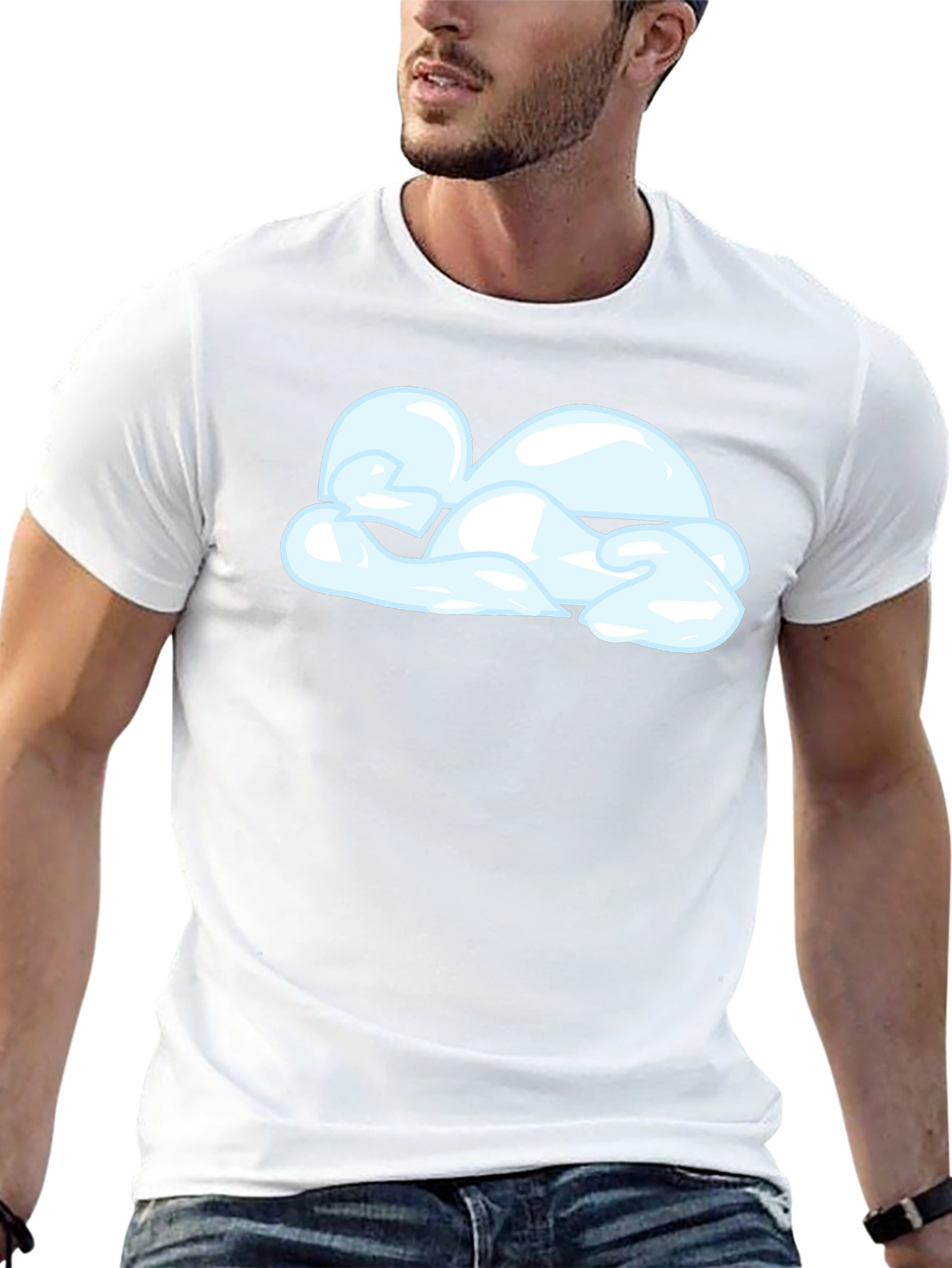 Cloud Graphic Black T-Shirt | Casual Cotton Tee