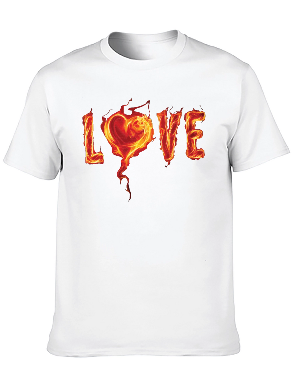 Fiery Love Graphic Black T-Shirt