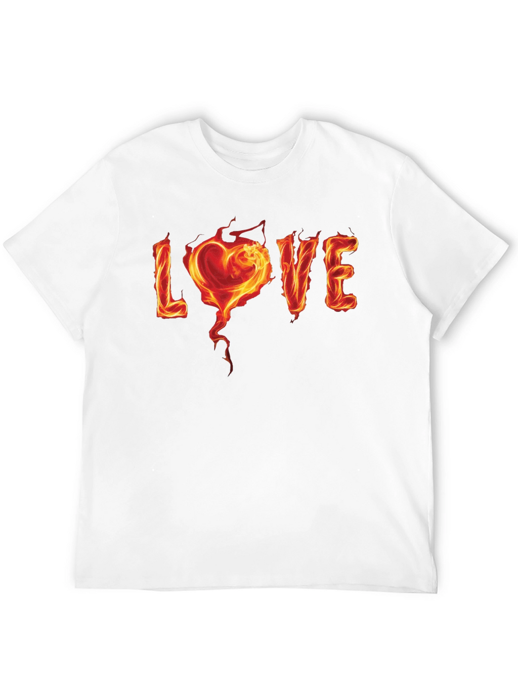 Fiery Love Graphic Black T-Shirt