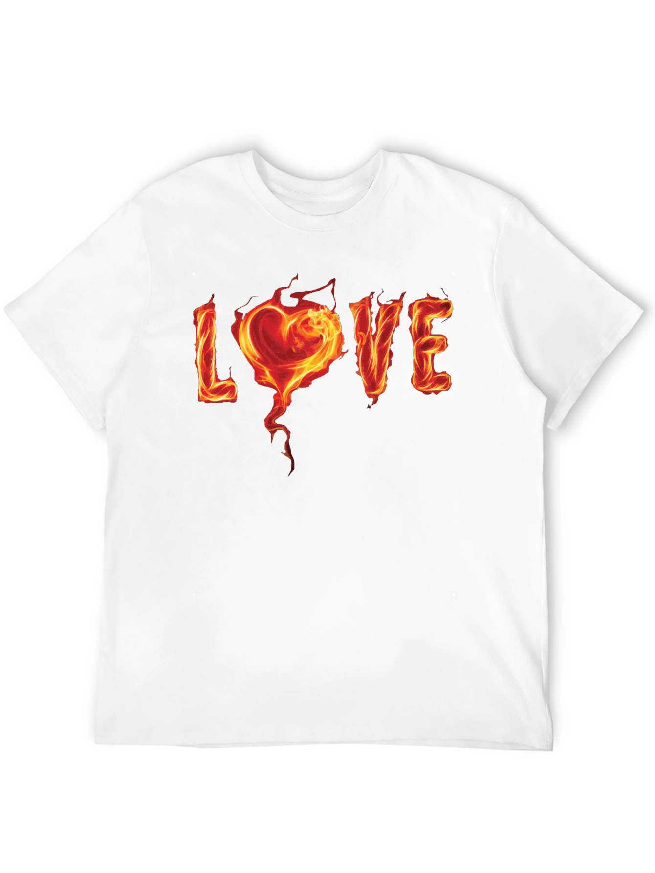 Fiery Love Graphic Black T-Shirt
