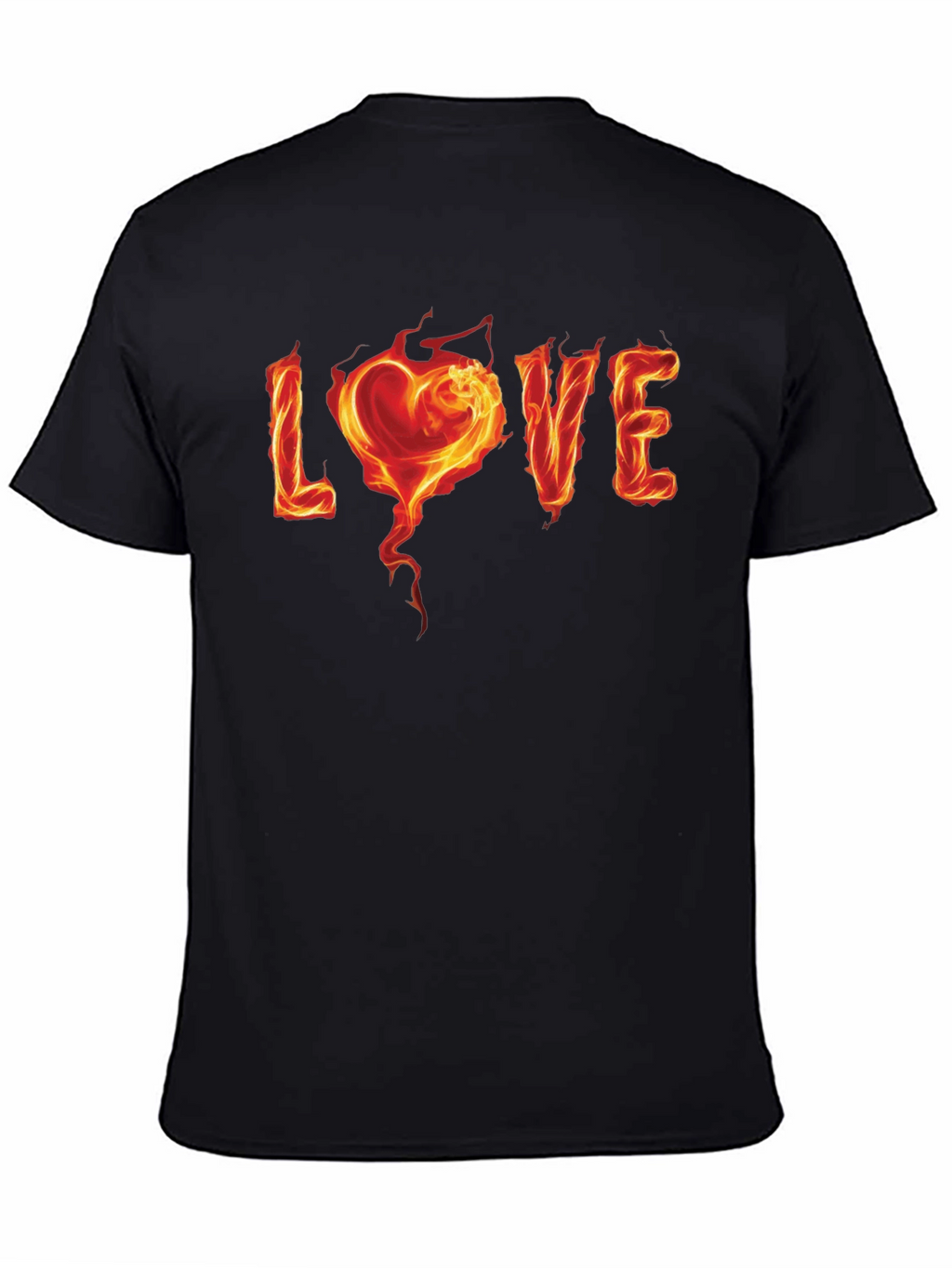 Fiery Love Graphic Black T-Shirt
