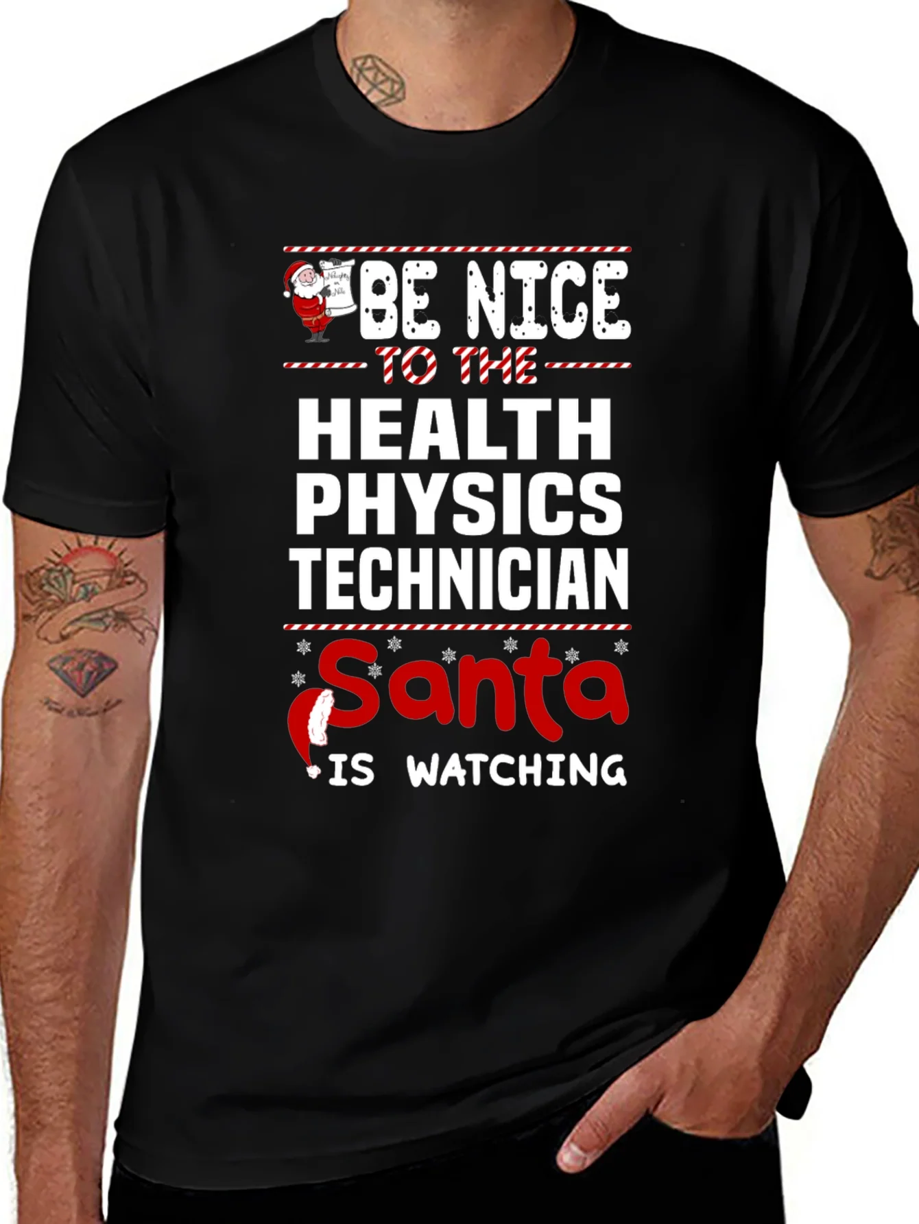 Be Nice to Health Physics Tech Santa T-Shirt