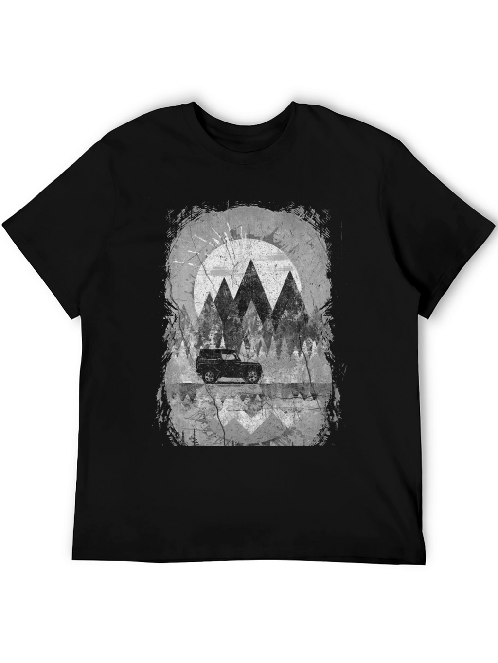 Mountain Scene Graphic Tee - Black