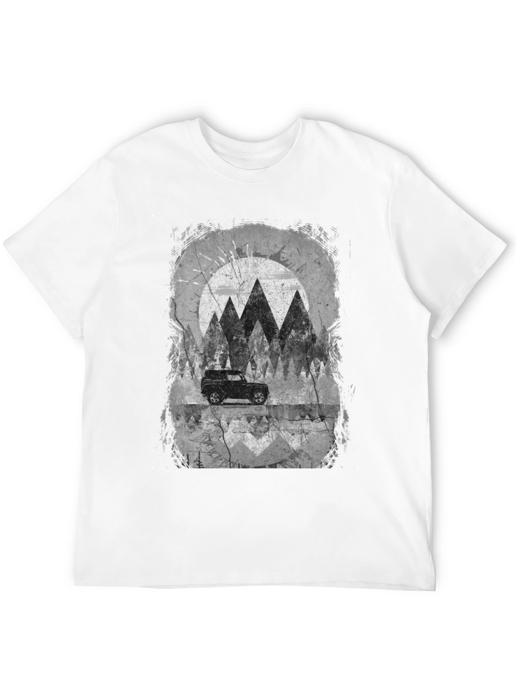 Mountain Scene Graphic Tee - Black