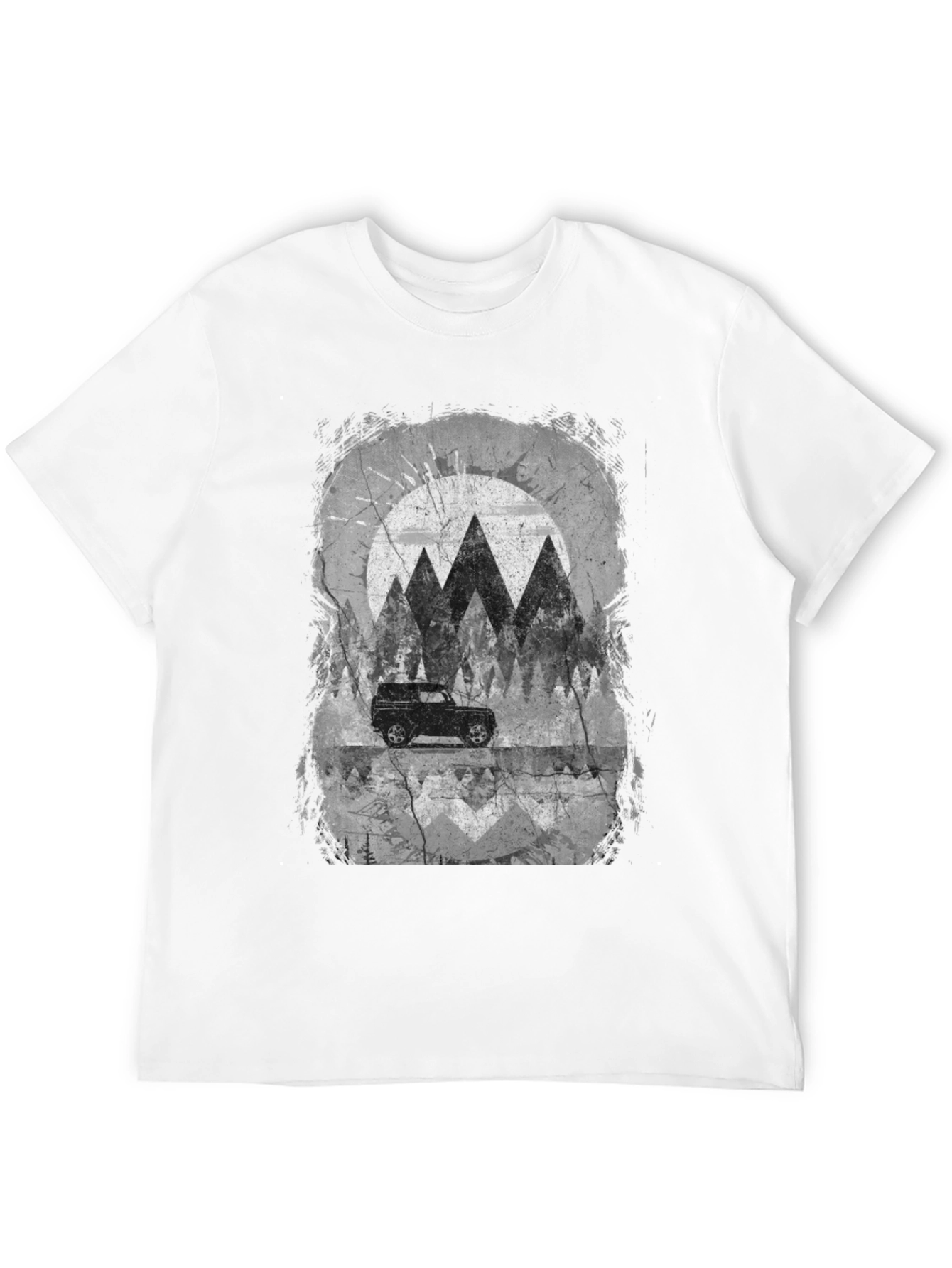 Mountain Scene Graphic Tee - Black