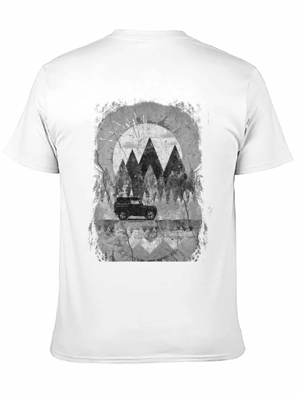 Mountain Scene Graphic Tee - Black