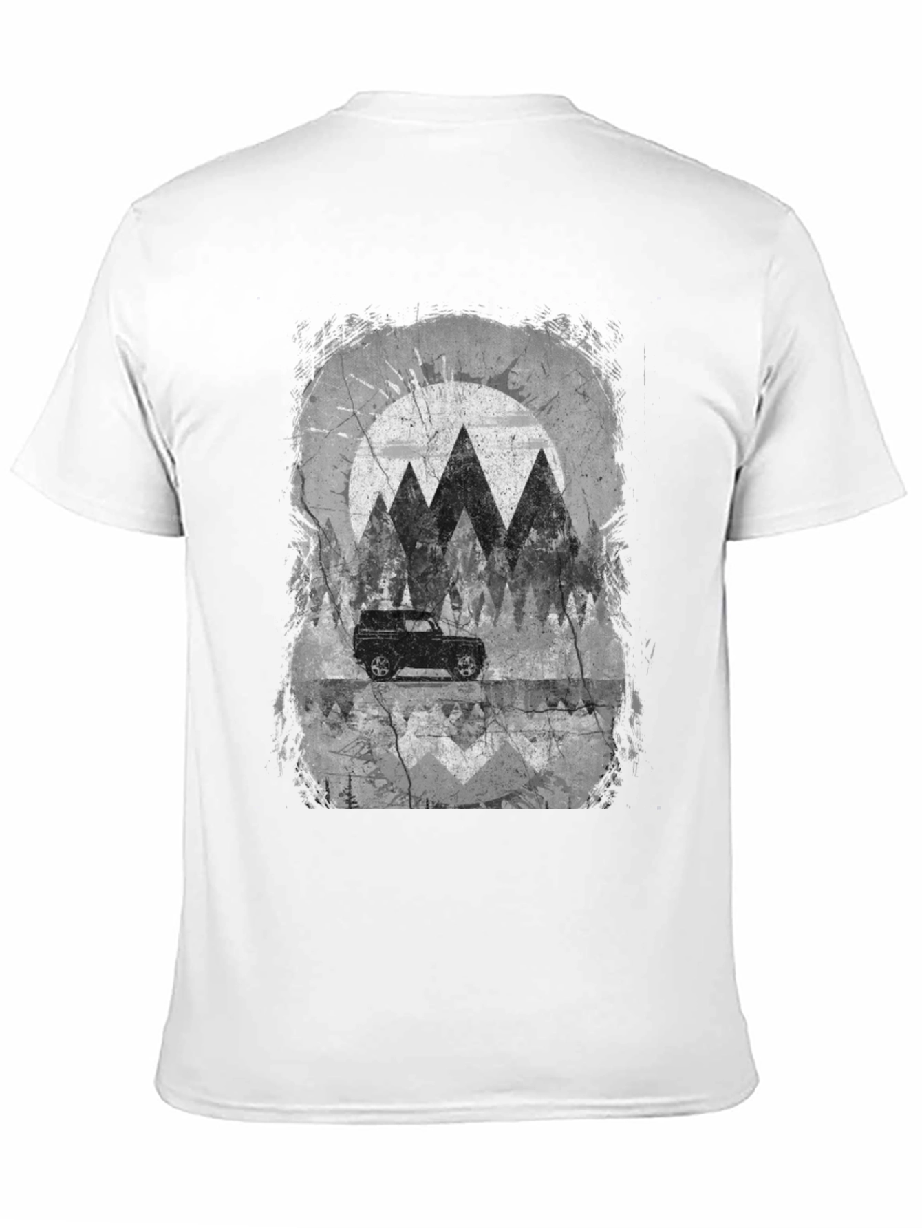 Mountain Scene Graphic Tee - Black