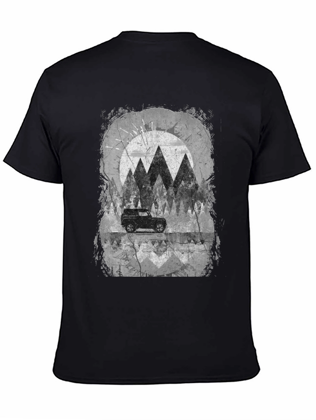 Mountain Scene Graphic Tee - Black