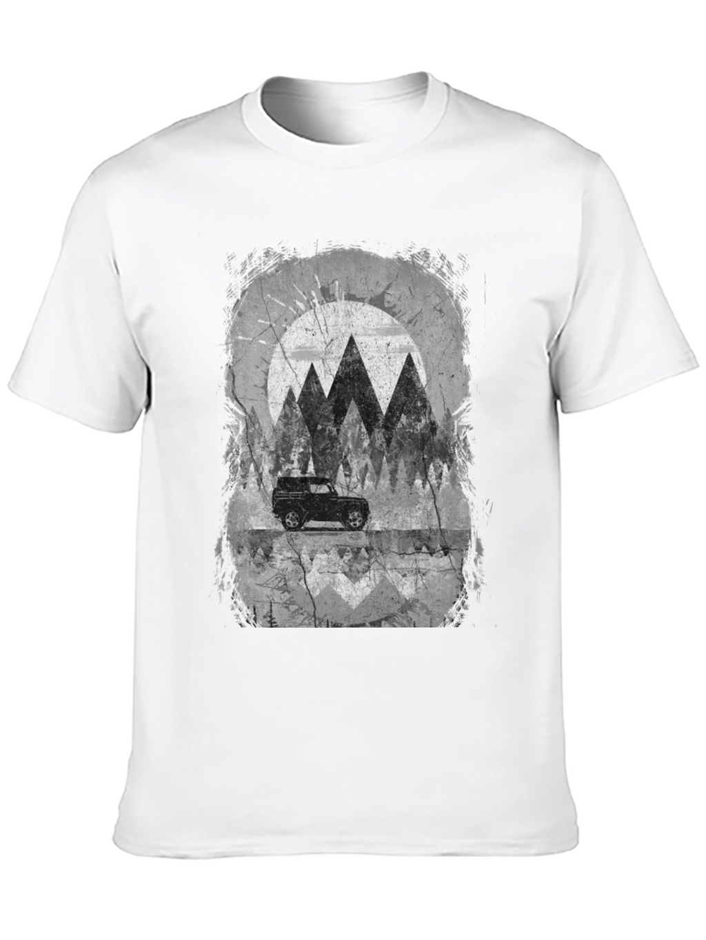 Mountain Scene Graphic Tee - Black