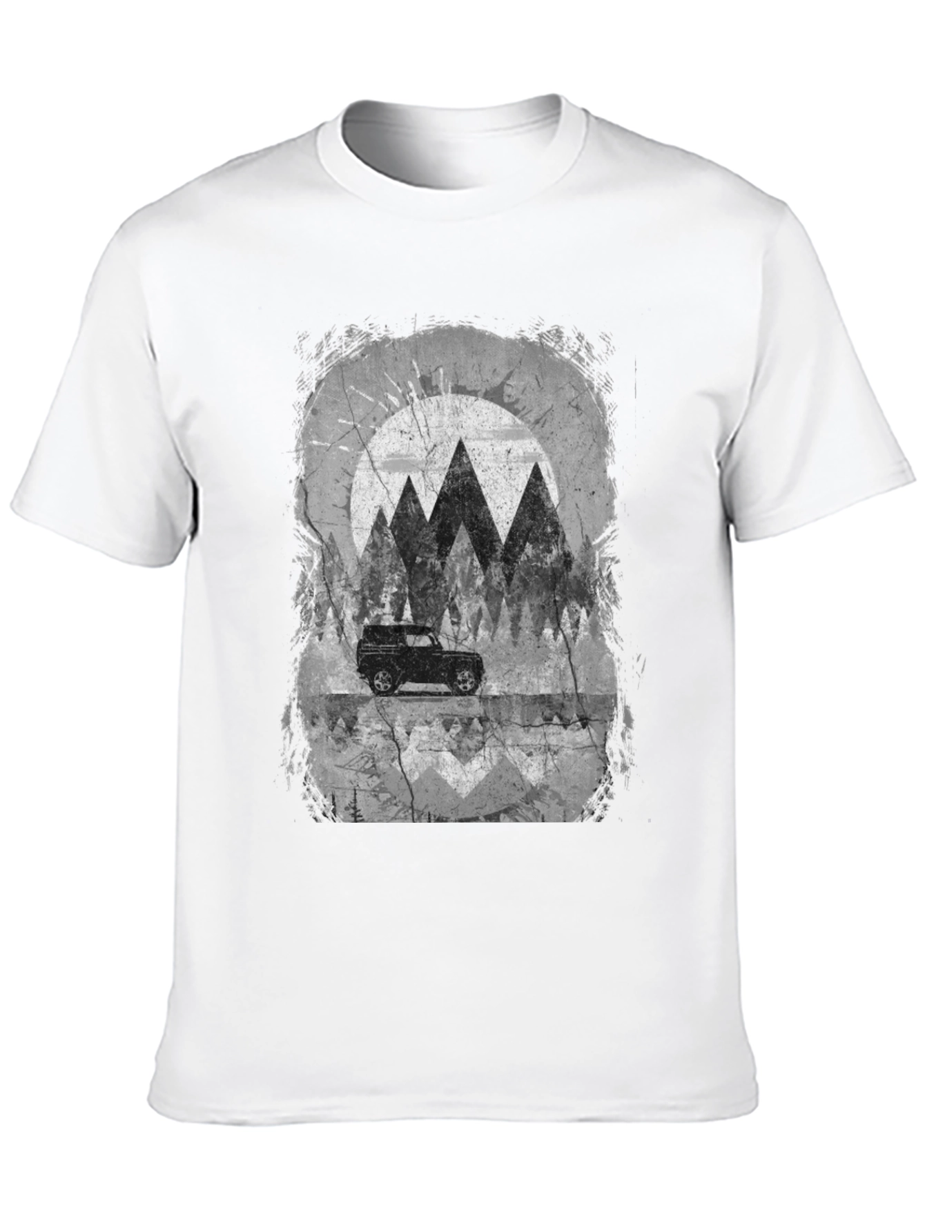 Mountain Scene Graphic Tee - Black