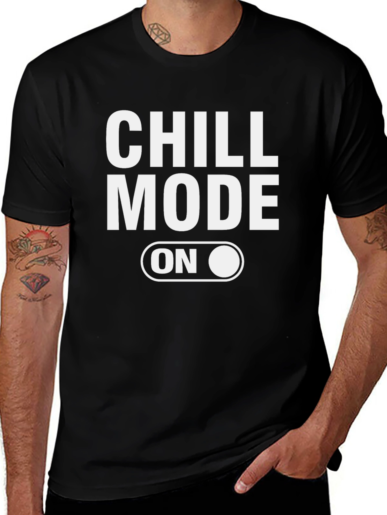 Chill Mode On Graphic Tee - Black Casual T-Shirt