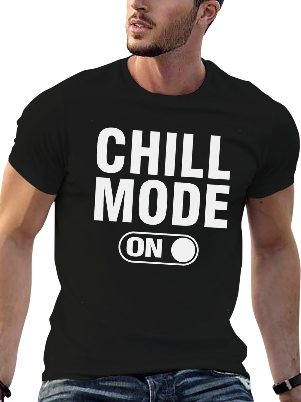 Chill Mode On Graphic Tee - Black Casual T-Shirt