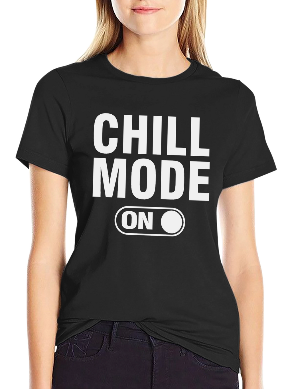 Chill Mode On Graphic Tee - Black Casual T-Shirt