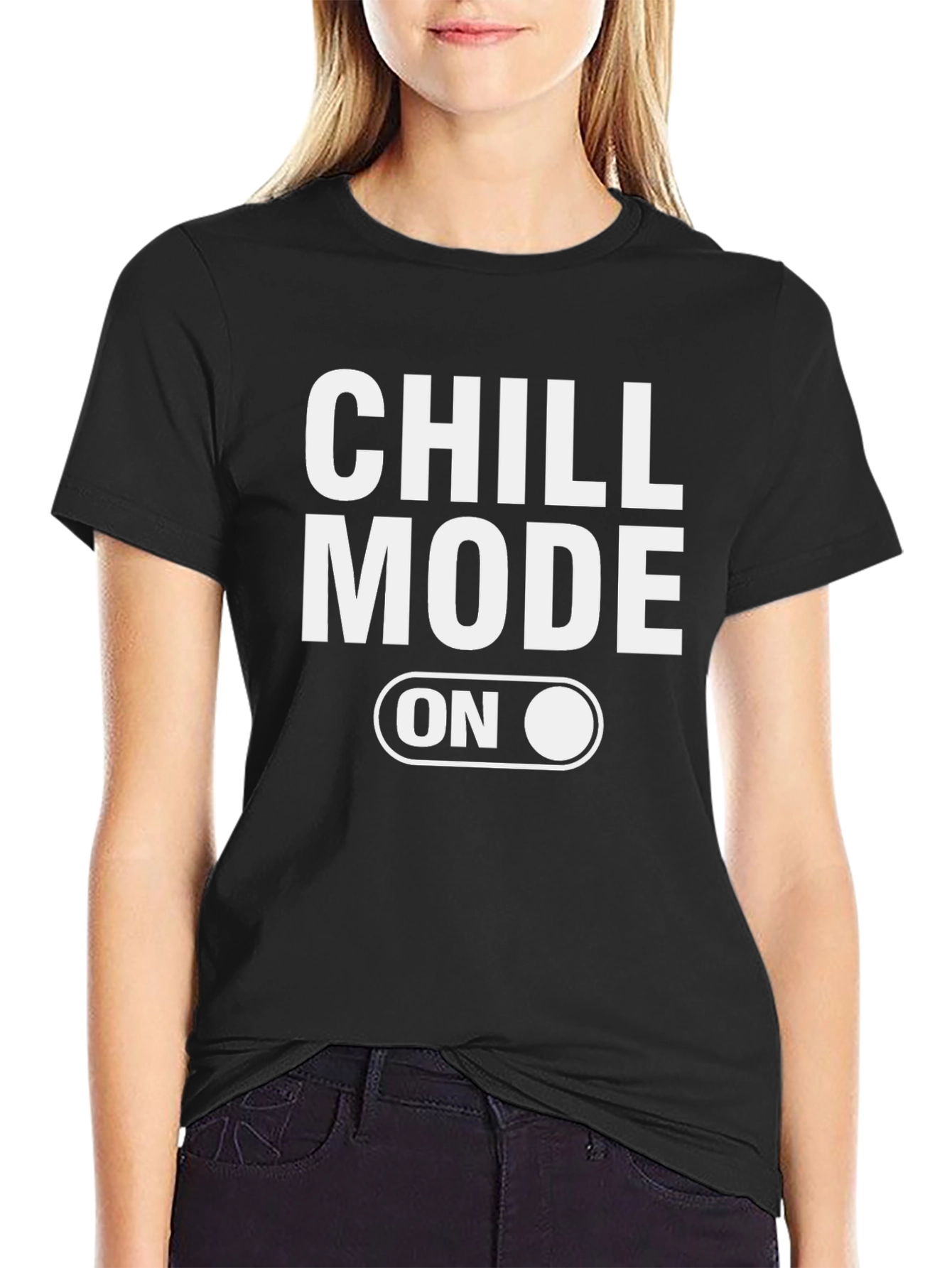 Chill Mode On Graphic Tee - Black Casual T-Shirt