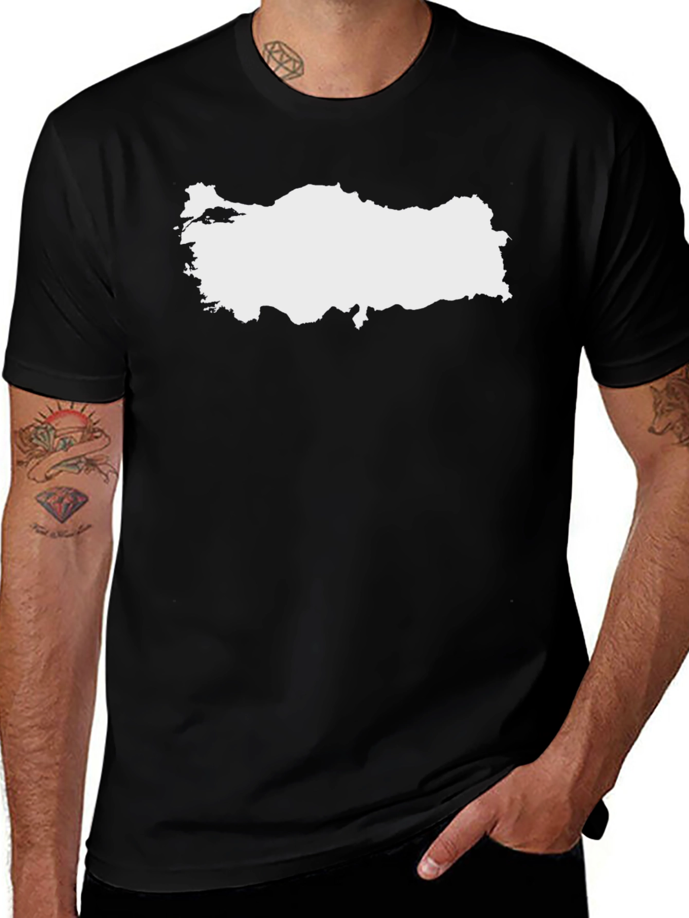 Turkey Map Graphic Tee - Black Unisex T-Shirt