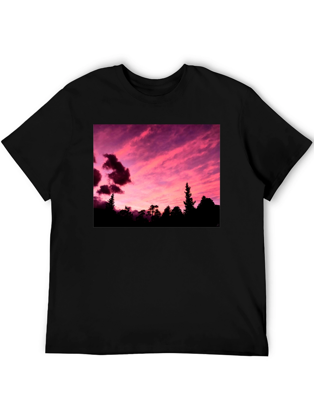 Sunset Forest Graphic Tee - Black