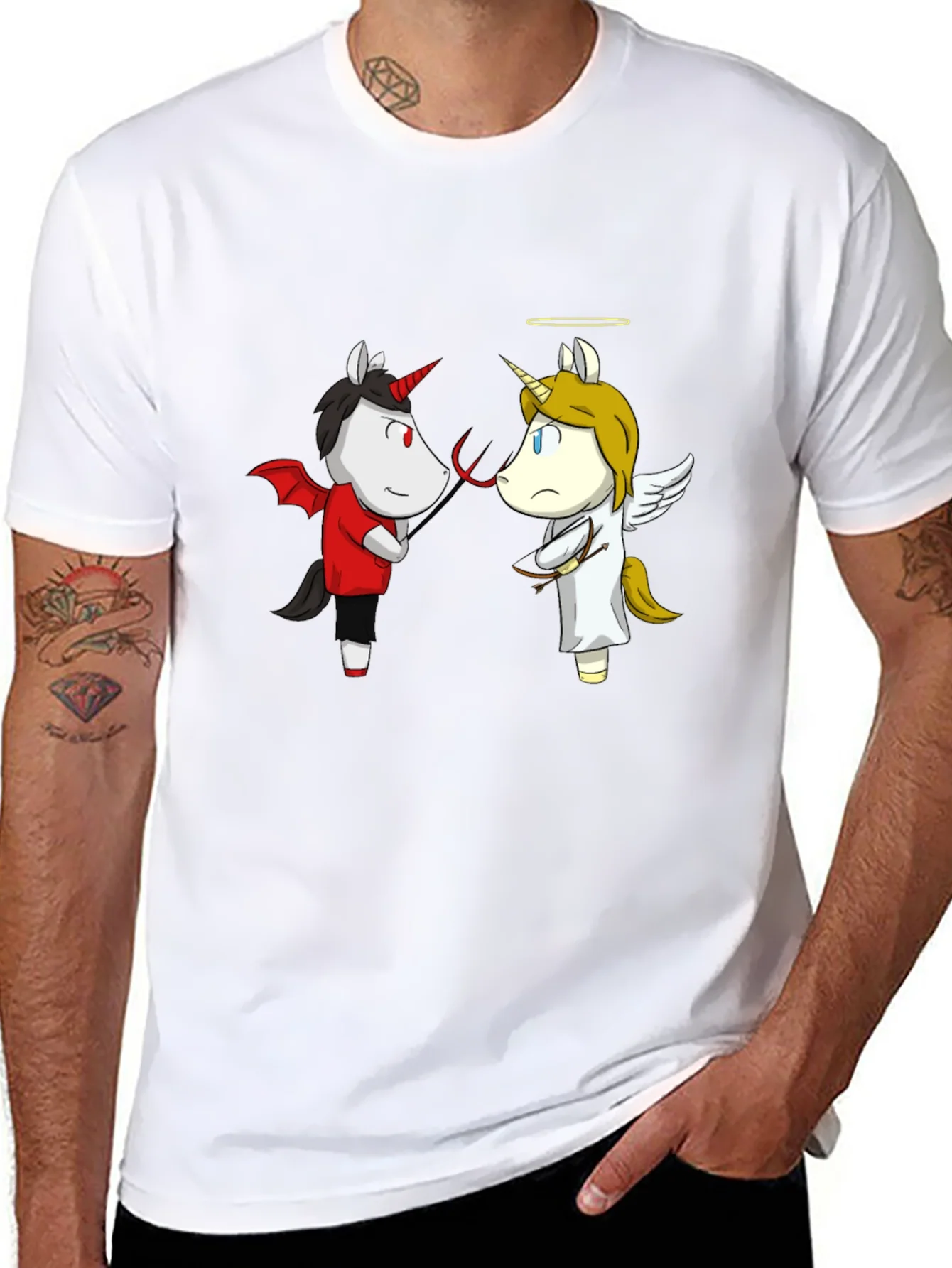 Angel and Devil Unicorn T-Shirt
