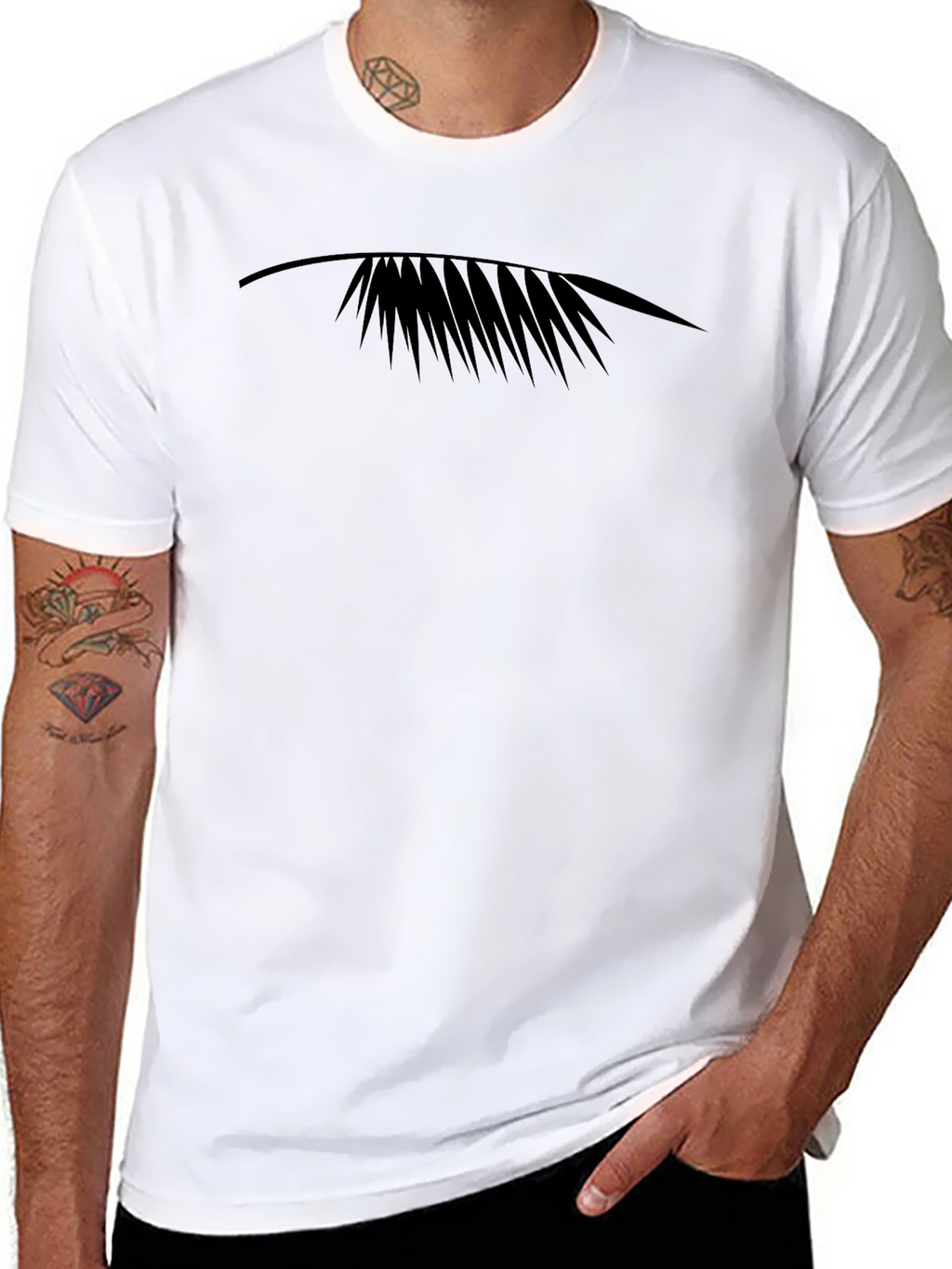 Mens Black Tropical Palm Graphic Tee