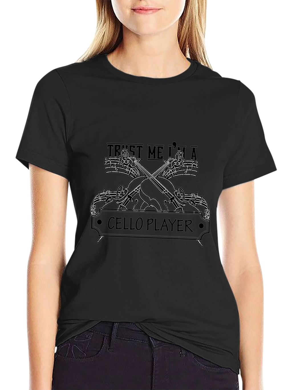 Trust Me Im A Cello Player Black T-Shirt