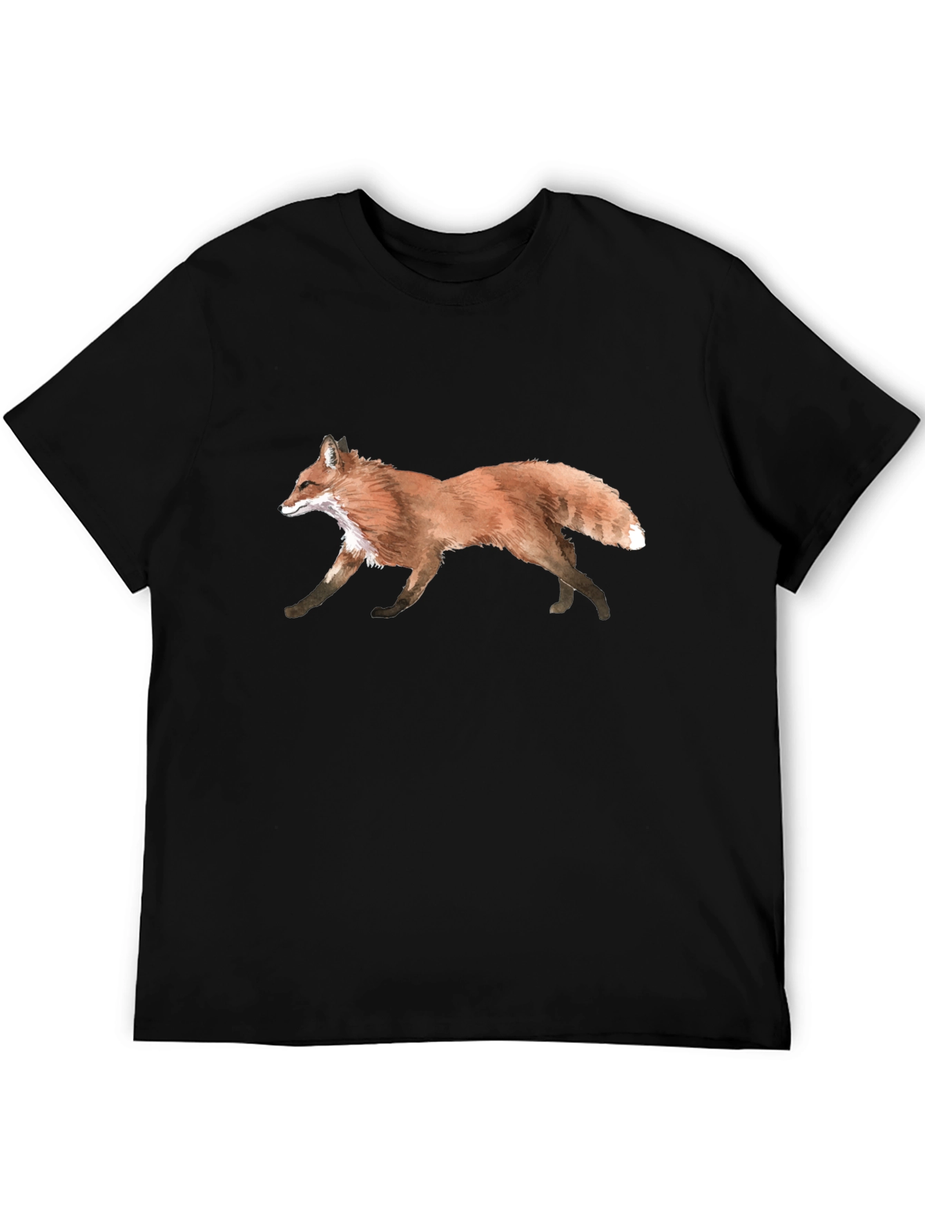 Fox Graphic Black T-Shirt - Nature Inspired Design