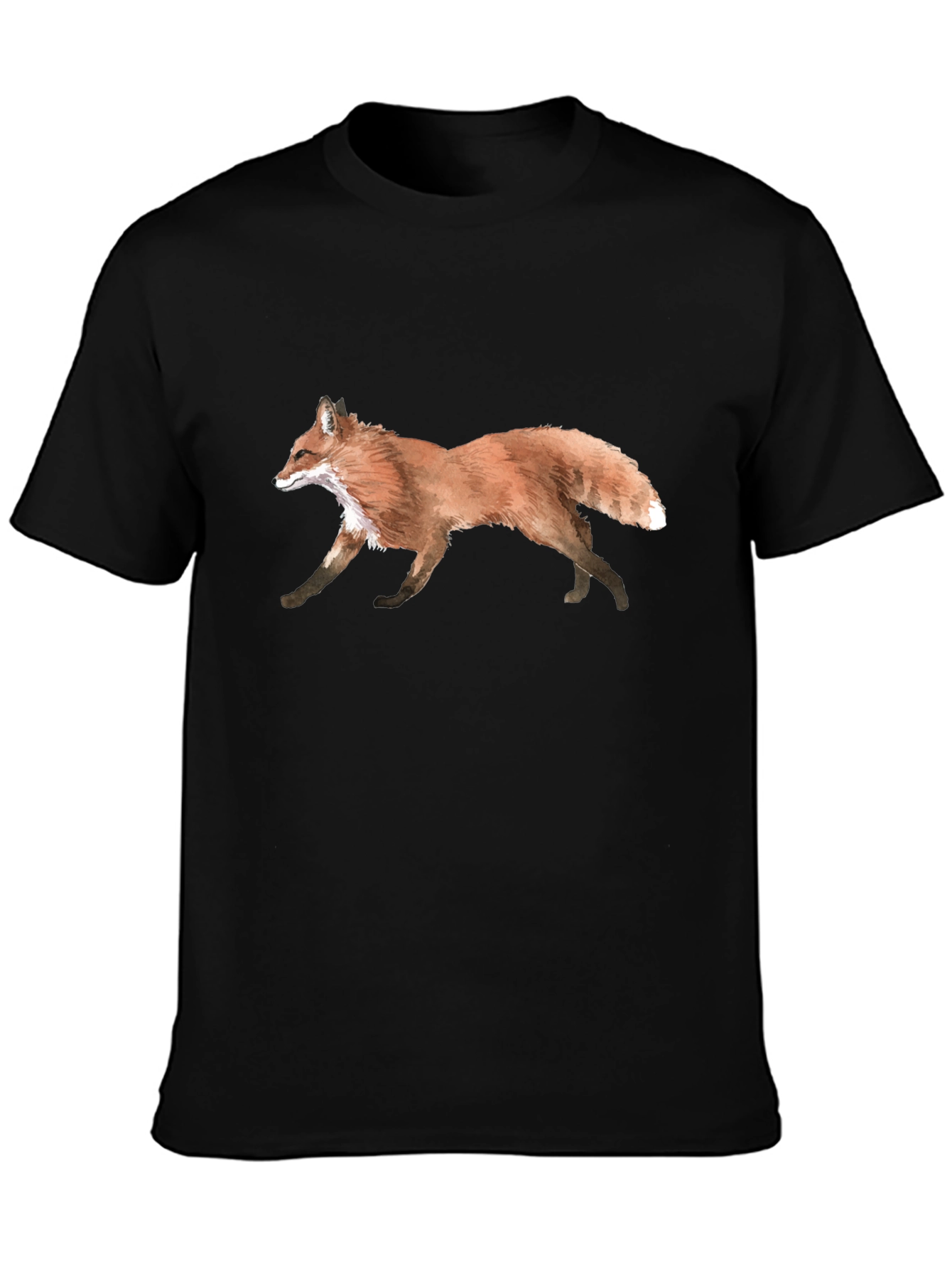 Fox Graphic Black T-Shirt - Nature Inspired Design