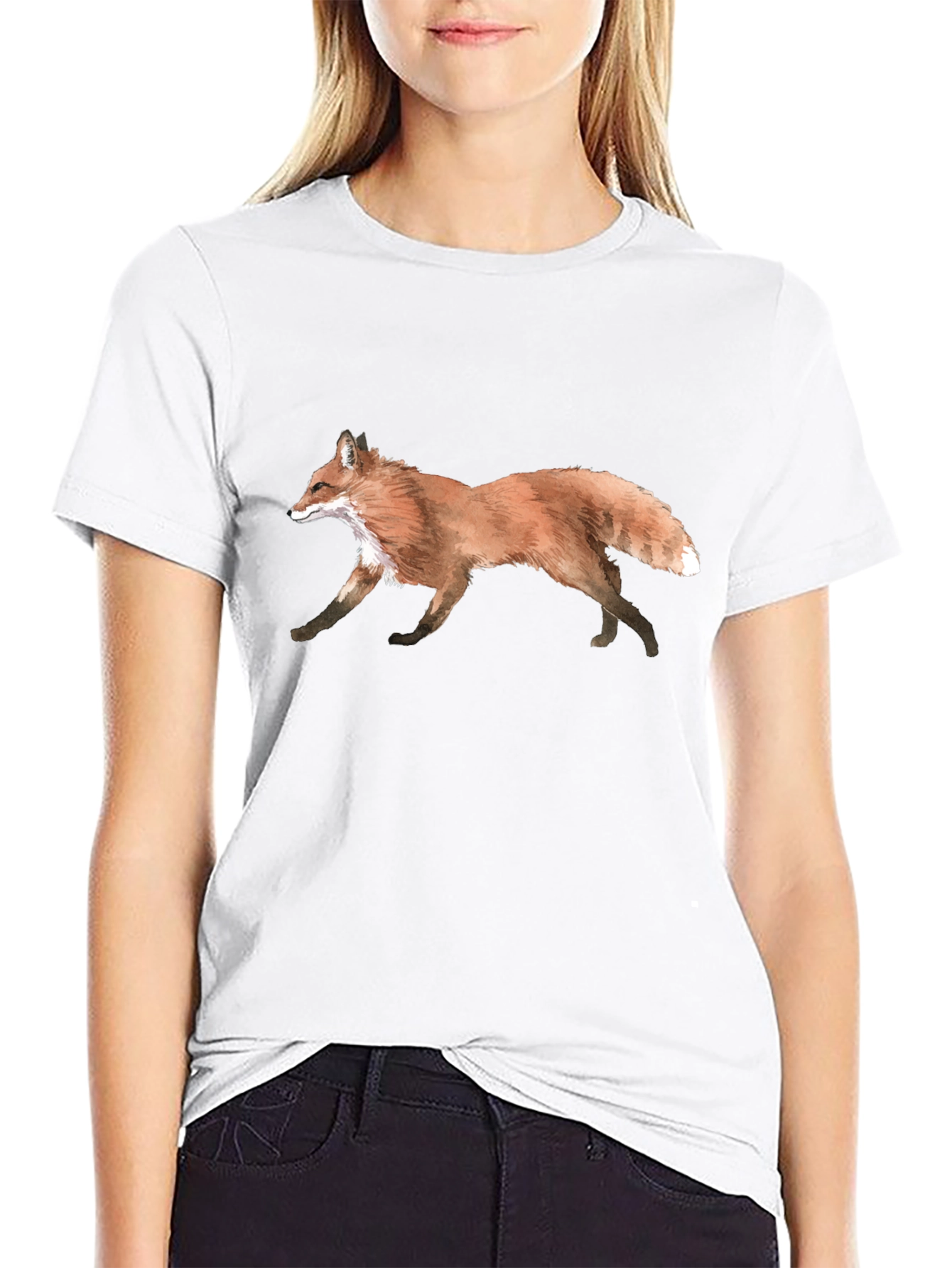 Fox Graphic Black T-Shirt - Nature Inspired Design