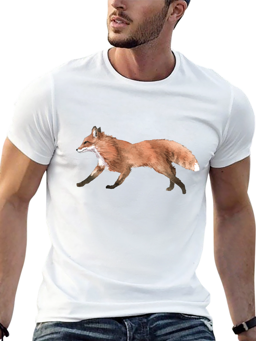 Fox Graphic Black T-Shirt - Nature Inspired Design