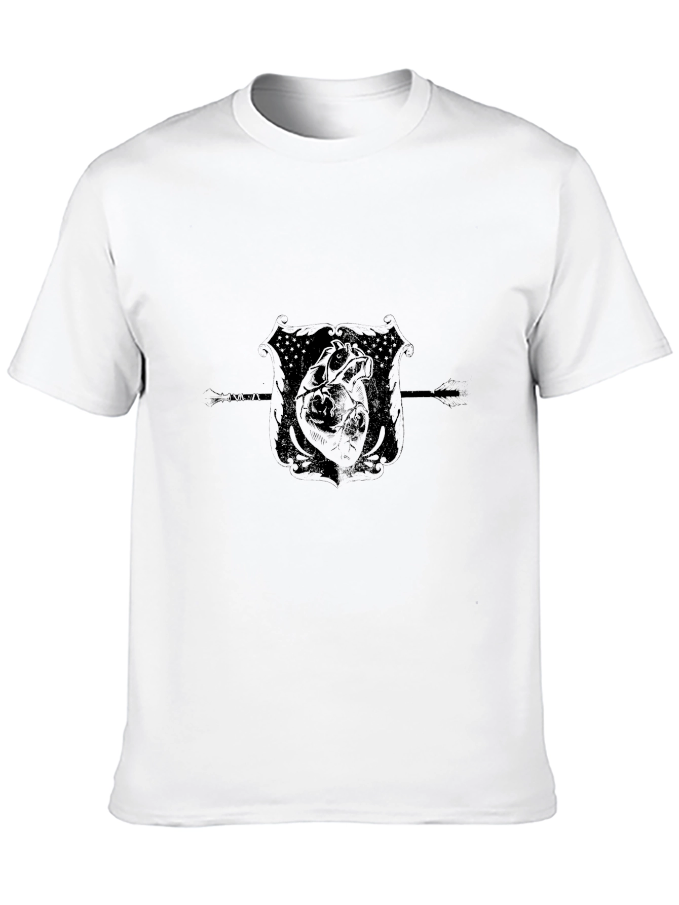 Graphic Heart Crest Black Tee