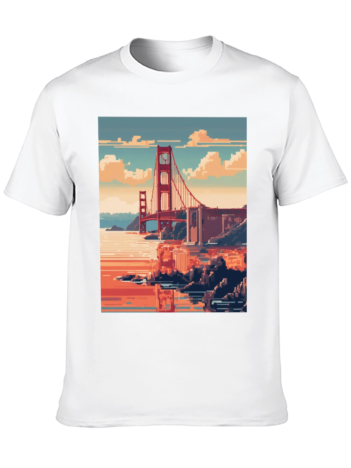Golden Gate Pixel Art Black Tee