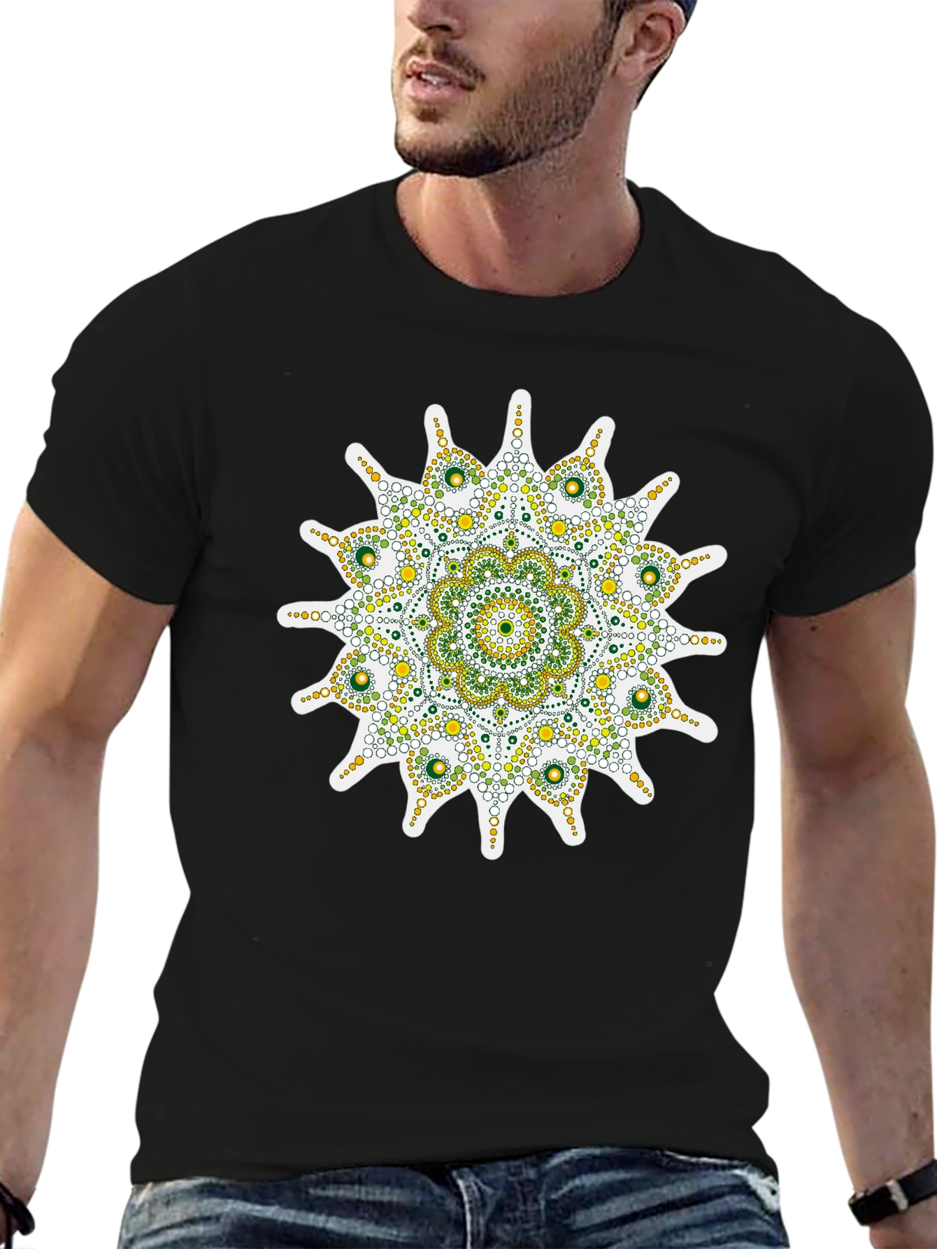 Mandala Graphic Print Black T-Shirt