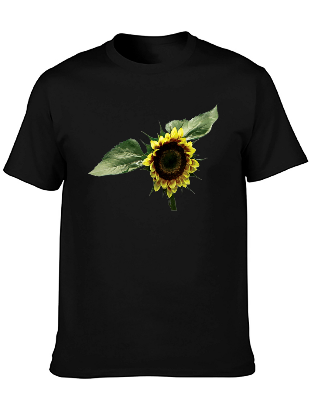 Sunflower Graphic Tee - Black Cotton T-Shirt
