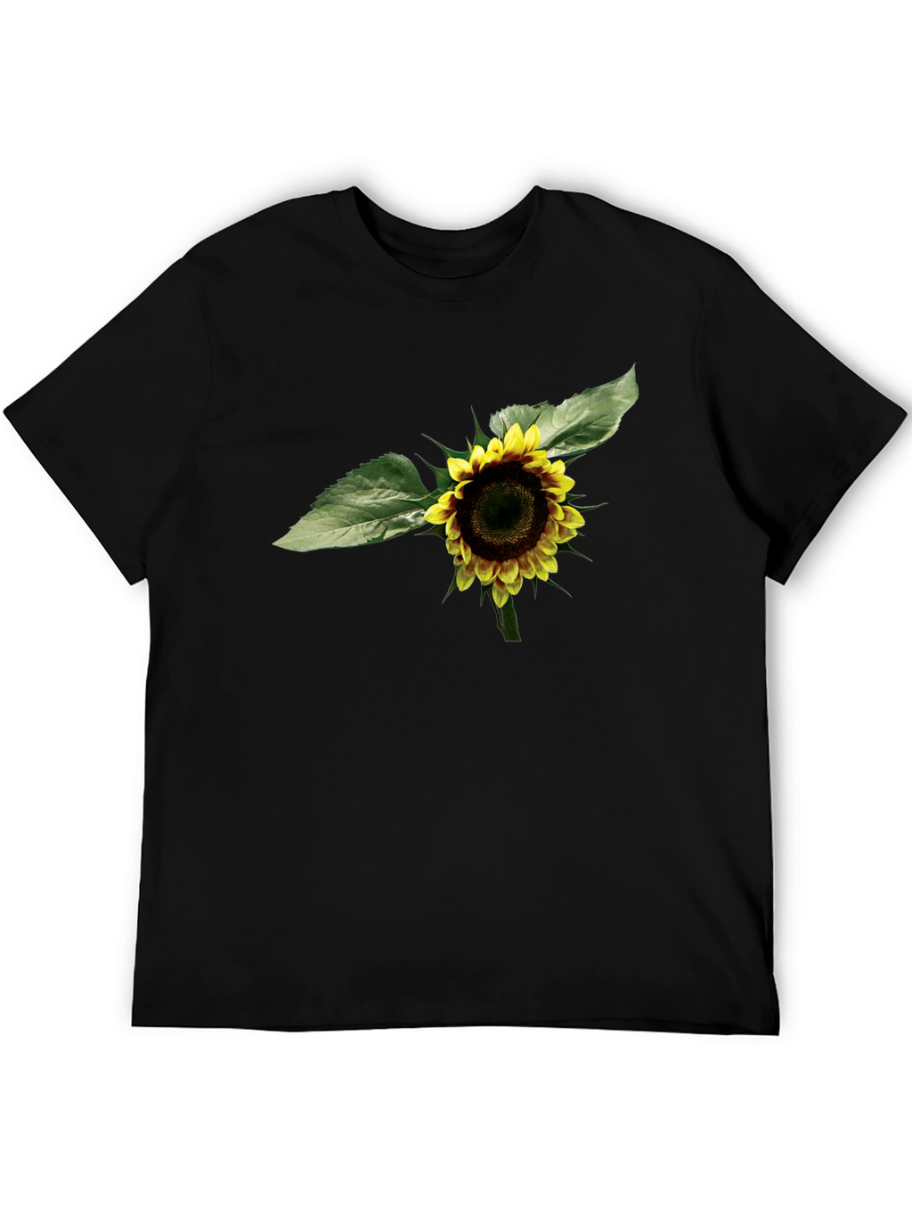 Sunflower Graphic Tee - Black Cotton T-Shirt