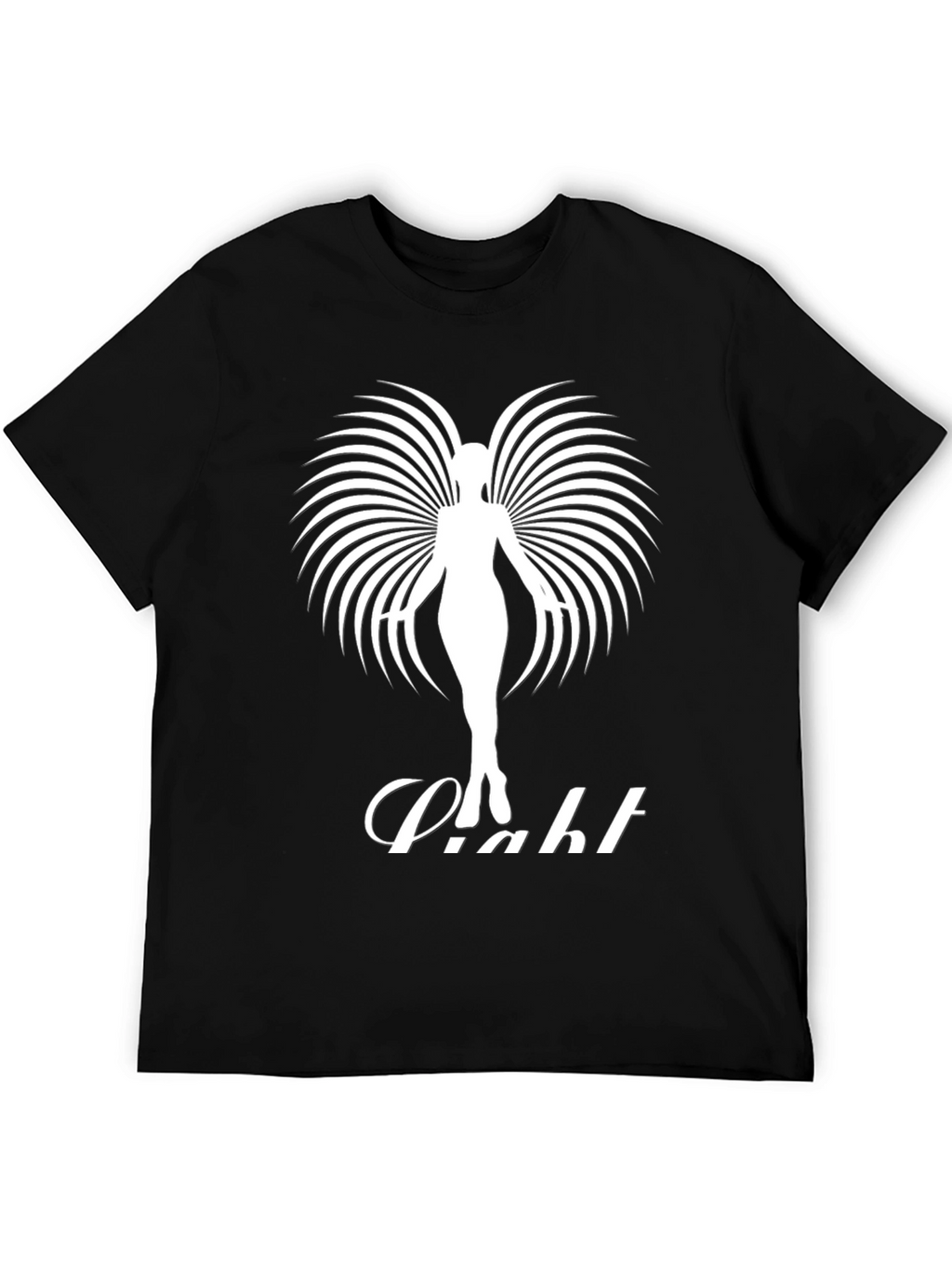 Elegant Angel Wing Graphic Tee - Black Cotton Shirt