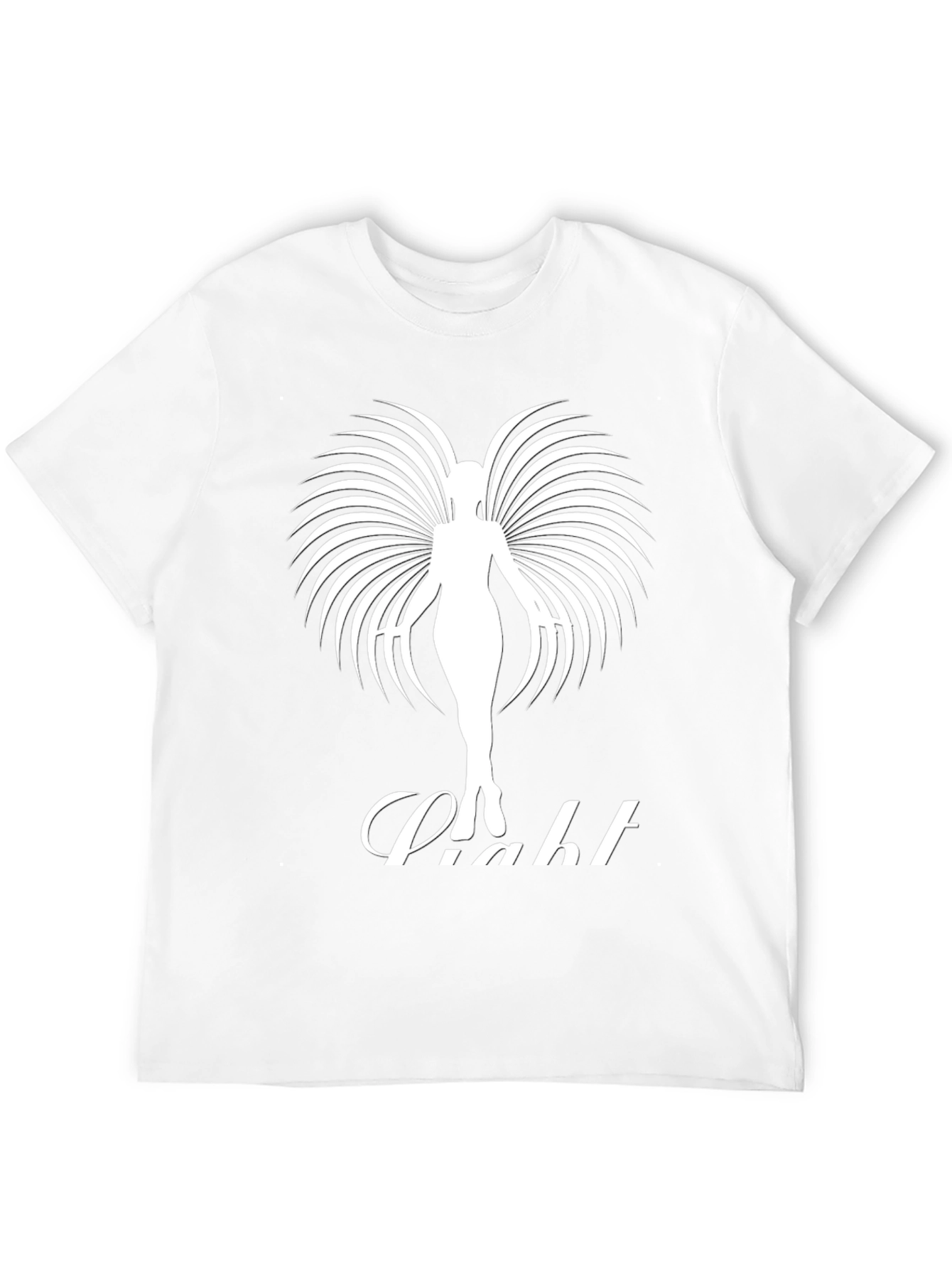 Elegant Angel Wing Graphic Tee - Black Cotton Shirt
