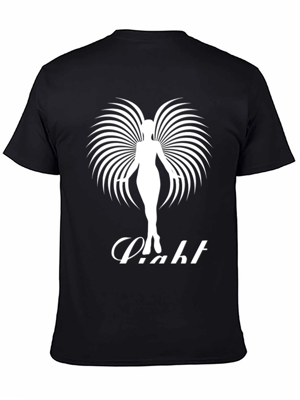 Elegant Angel Wing Graphic Tee - Black Cotton Shirt