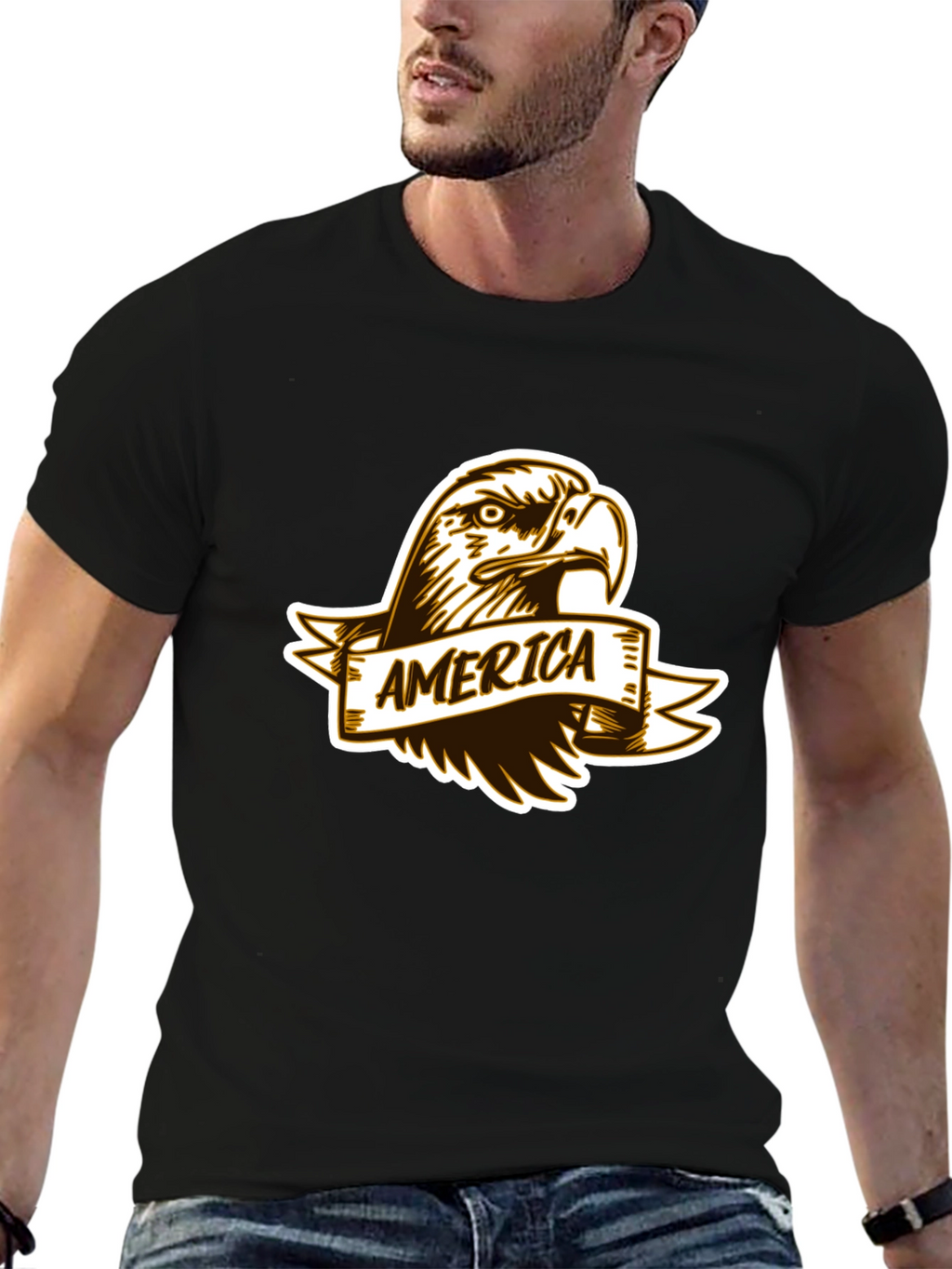 America Eagle Black T-Shirt