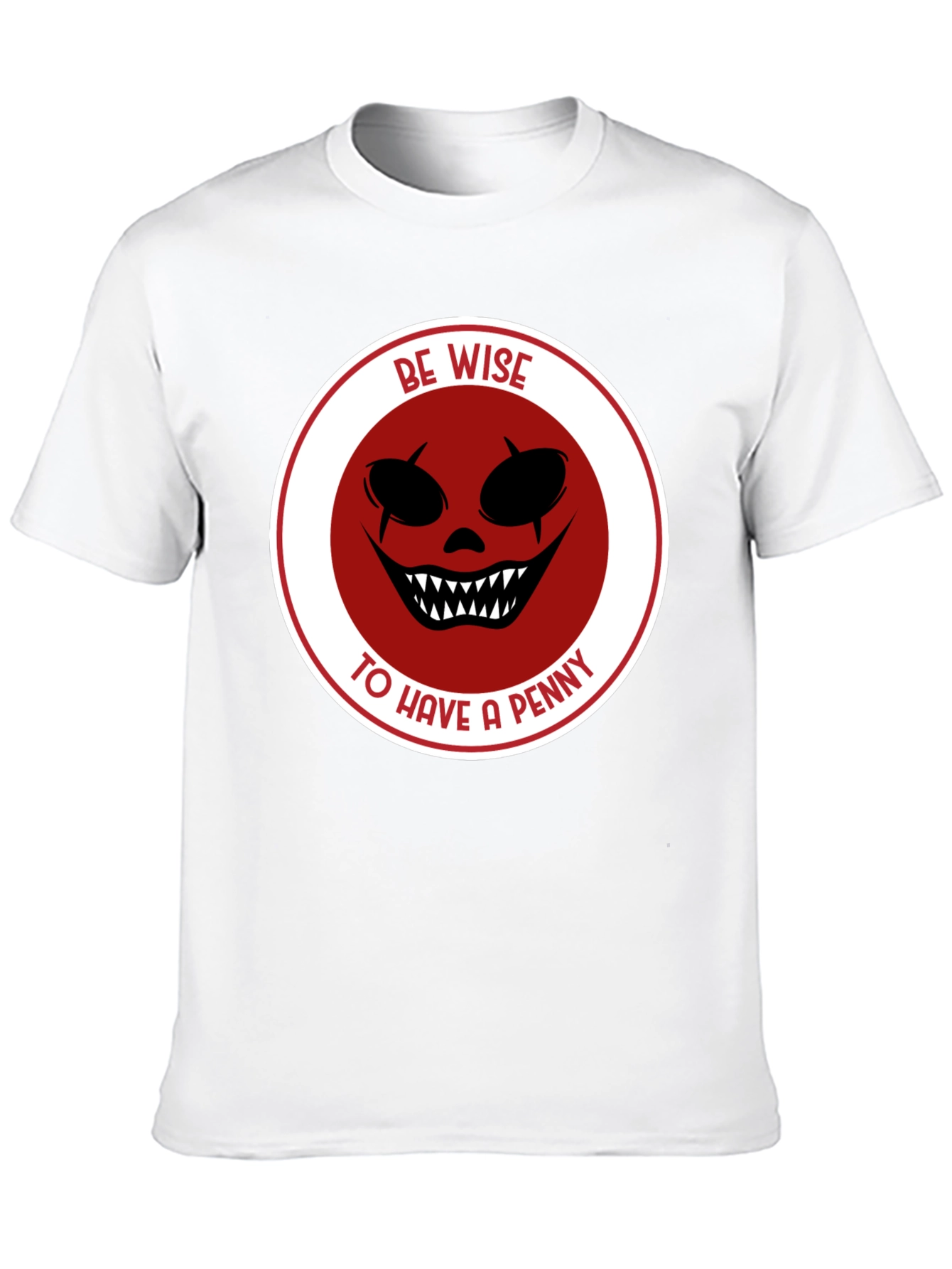 Be Wise Scary Clown Graphic Black T-Shirt