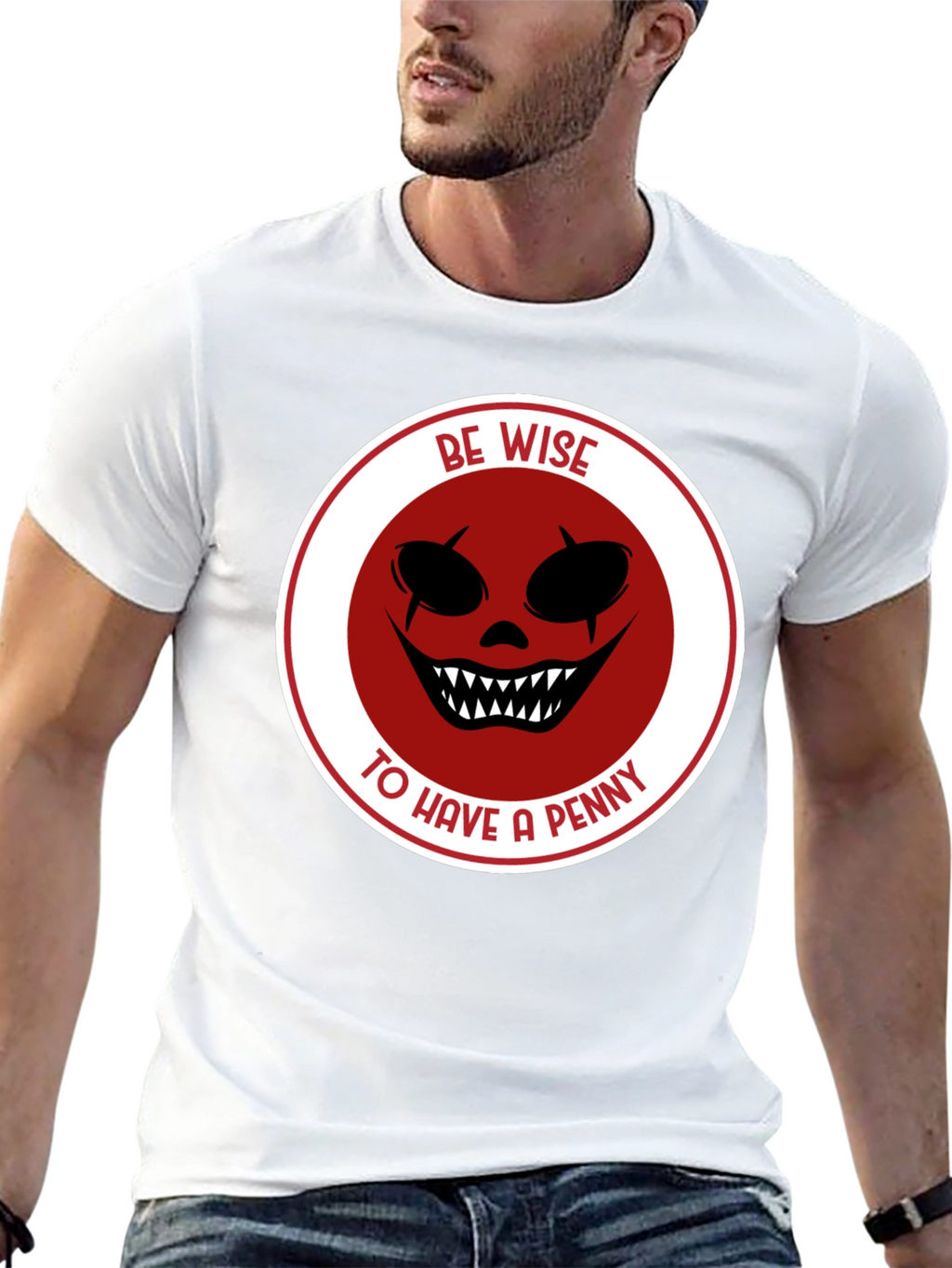 Be Wise Scary Clown Graphic Black T-Shirt