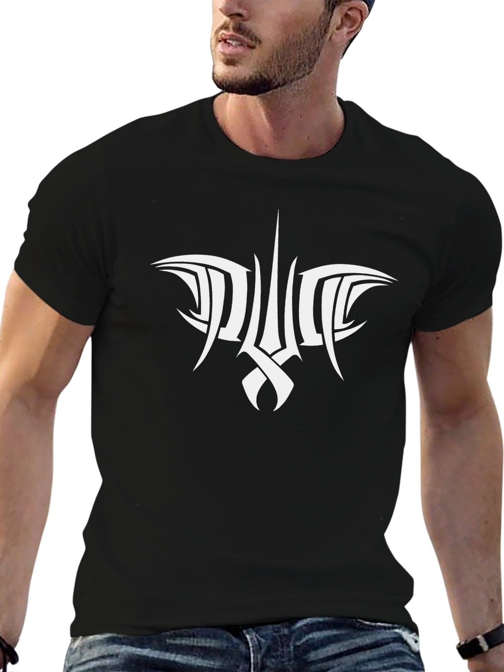 Tribal Design Black T-Shirt