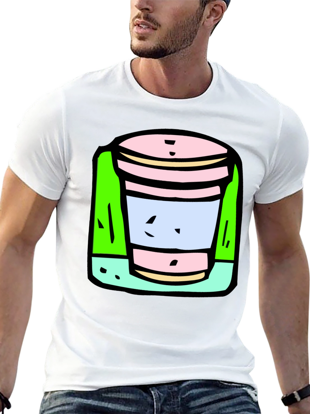 Cartoon Cup T-Shirt: Fun Unique Graphic Tee