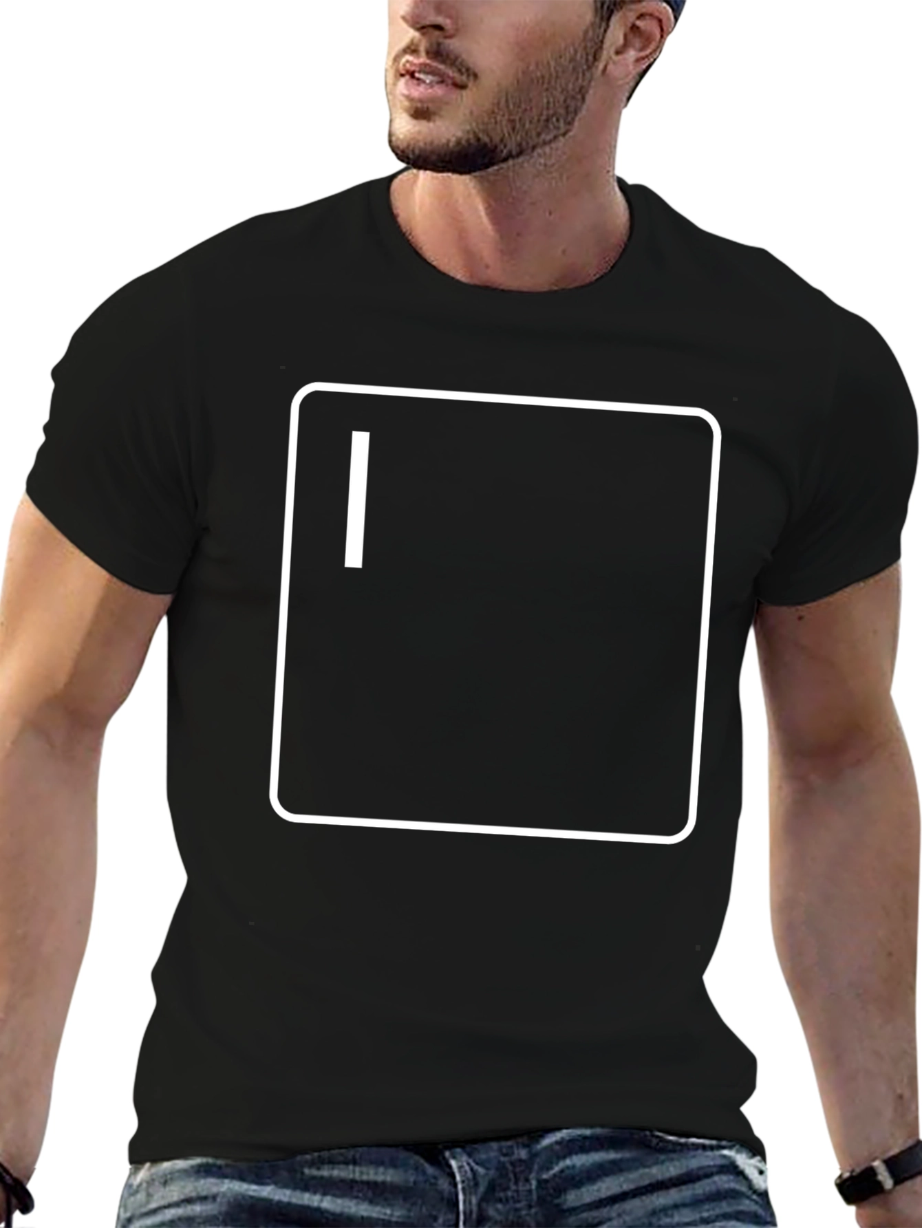 Mens Black T-Shirt with Terminal Graphic
