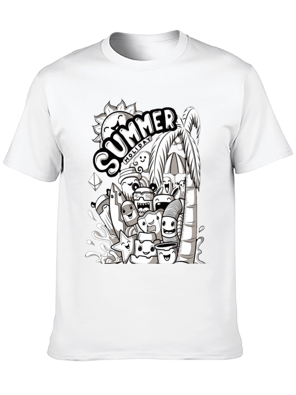 Summer Holiday Doodle Graphic T-Shirt