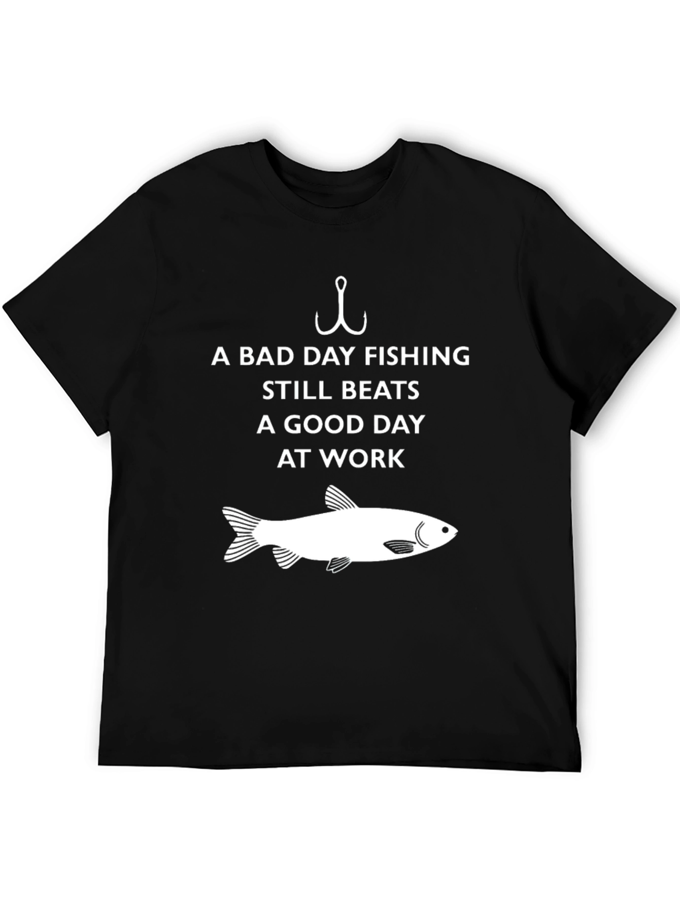 Funny Fishing T-Shirt - A Bad Day Fishing Beats Work