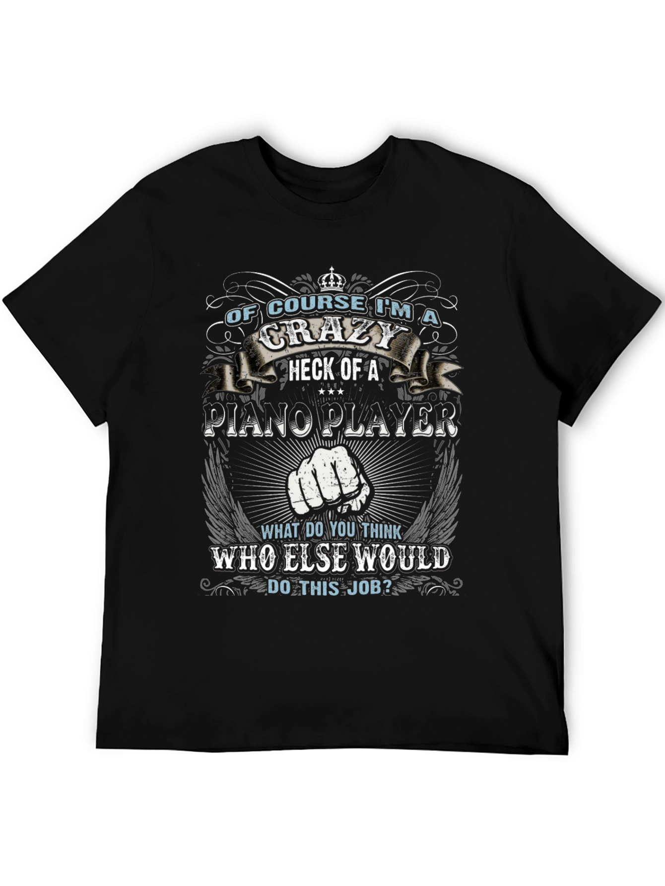 Crazy Piano Player Graphic T-Shirt