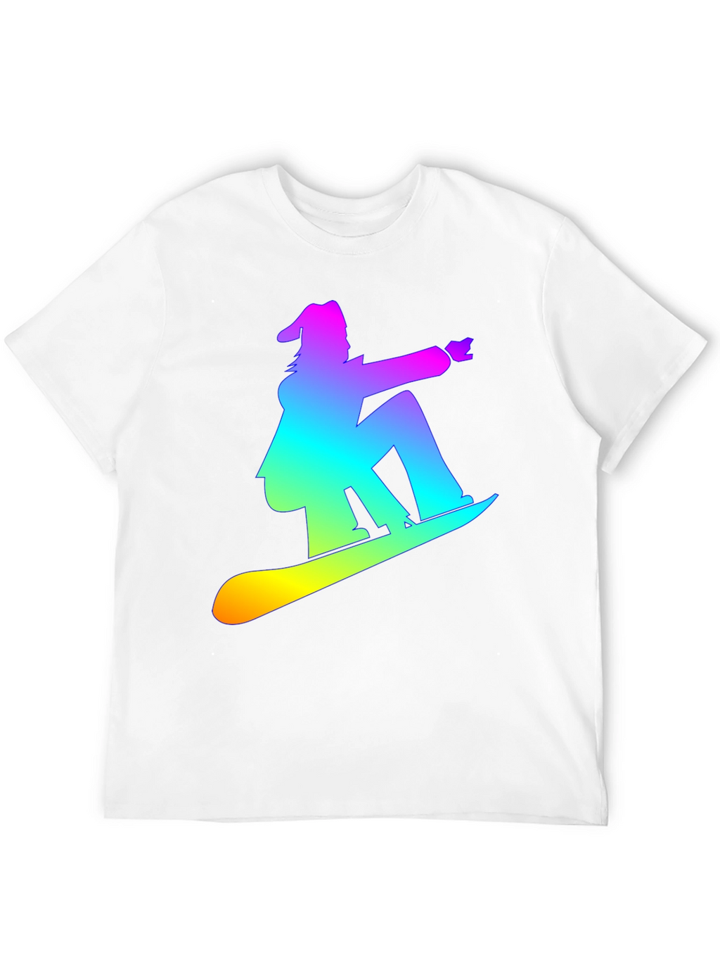 Rainbow Snowboarder Graphic Tee - Black T-Shirt