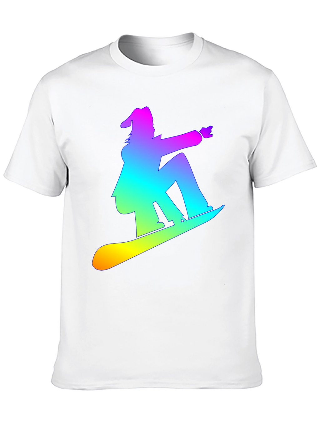 Rainbow Snowboarder Graphic Tee - Black T-Shirt