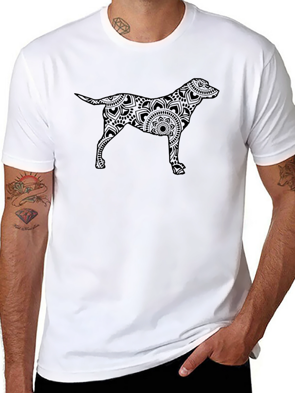 Dog Mandala Black T-Shirt - Unique Pet Lover Tee